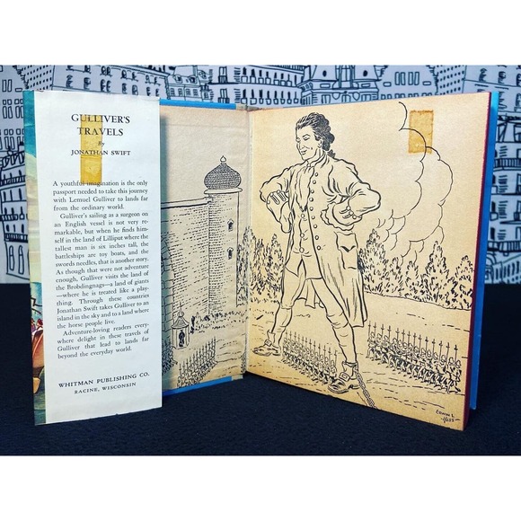 VTG 1940 HC Gulliver's Travels by Johnathan Swift Whitman Publishing Co W/ DJ - Picture 10 of 16